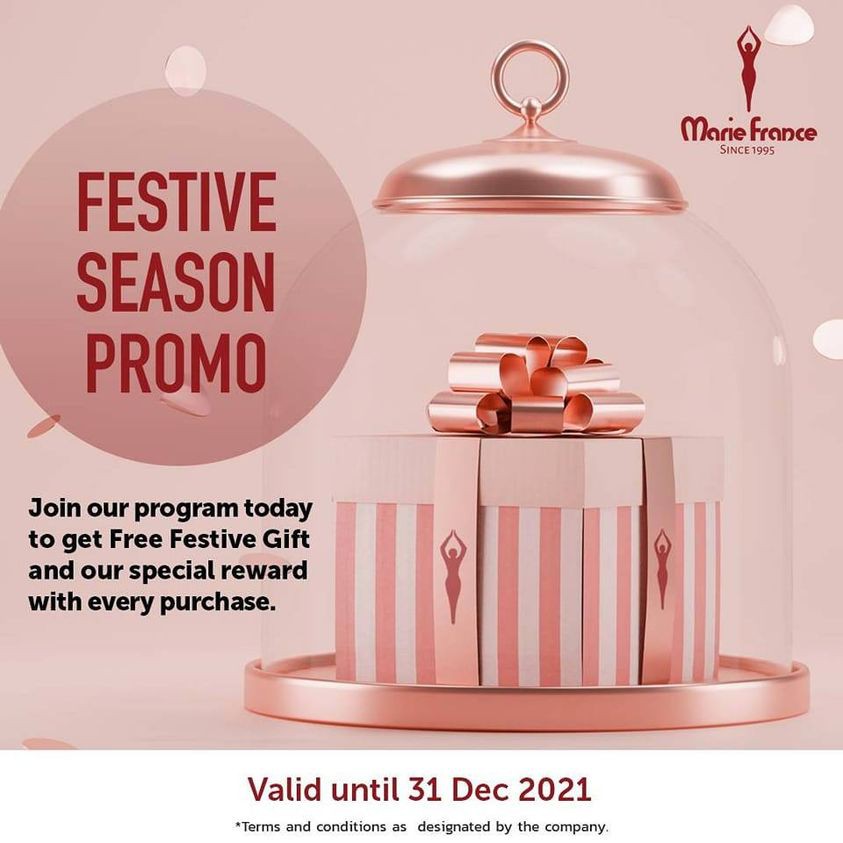 Marie France Thailand  - Festive Season Promotion สมัครโปรแกรมกับเราวันนี้รับฟรีทันที Festive Gift  พร้อมลุ้นรับรางวัลพิเศษ